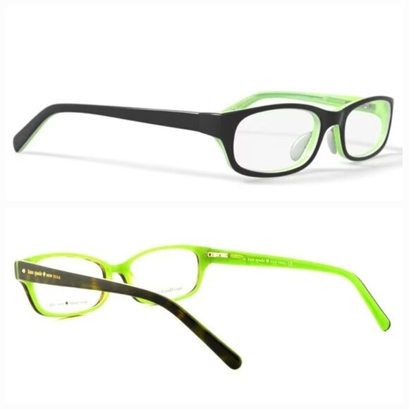 💜Kate Spade Brown & Lime Green "LucyAnn" Eyeglasses W/Hardshell Case - Picture 13 of 15